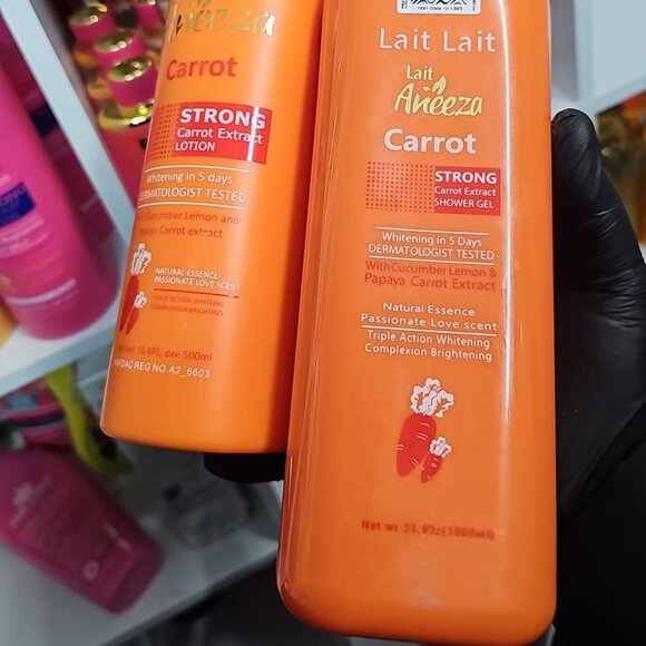 Lait aneeza strong carrot extract lotion with shower gel 1000ml - Picture 3 of 4